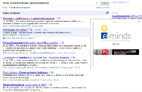 e-minds anteprima serp sbagliata