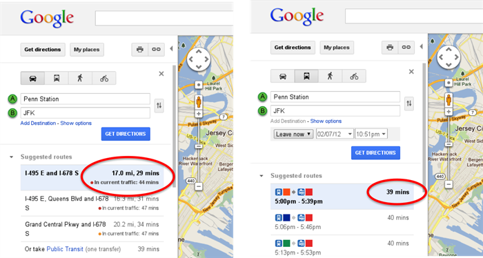 Google maps, indicazioni stradali con il traffico in real time