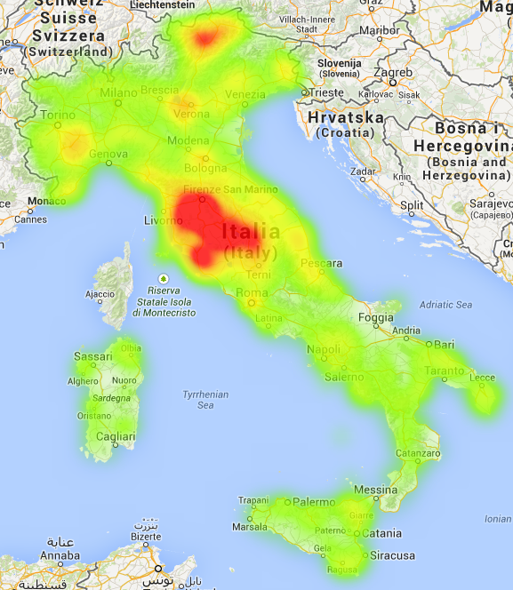 Mappa degli agriturismi italiani