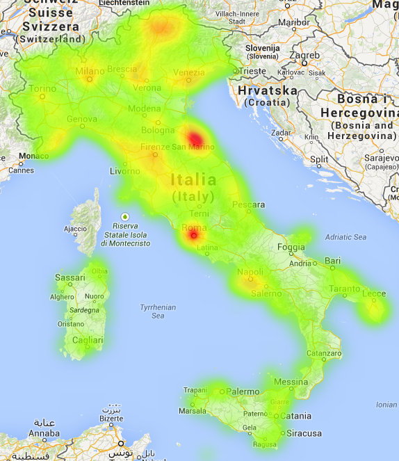 Mappa ricettività italiana