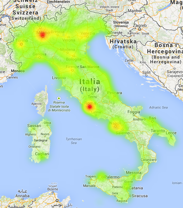 Mappa ristorazione italiana