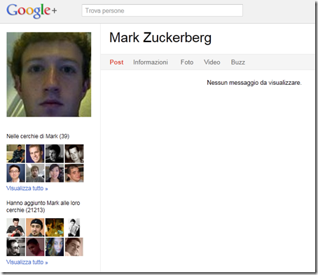 MArk Zuckerberg su Google+ (Plus)